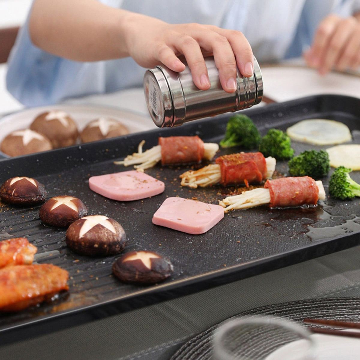 SOGA 2X 68cm Electric BBQ Grill Teppanyaki Plate Non-Stick Surface Hot Plate Kitchen 6-8 Person
