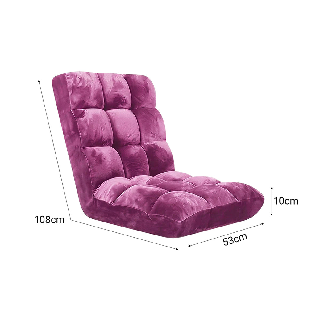 SOGA Floor Recliner Folding Lounge Sofa Futon Couch Folding Chair Cushion Magenta