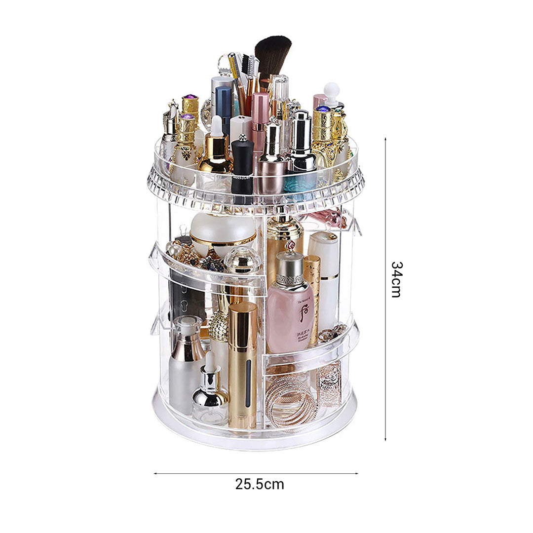 SOGA 360 Degree Rotating Makeup Organizer Cosmetics Holder Display Stand Skincare Home Decor