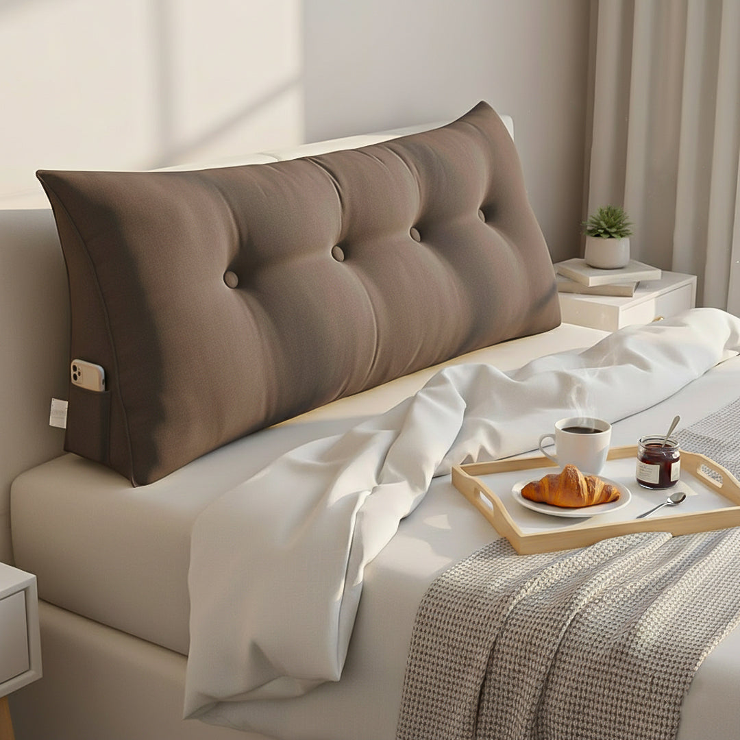 SOGA 120cm Coffee Triangular Wedge Bed Pillow Headboard Backrest Bedside Tatami Cushion Home Decor