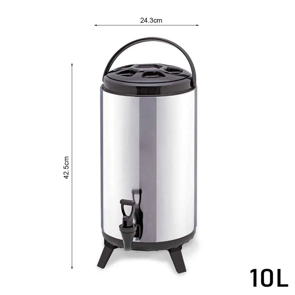 SOGA 8 x 10L Portable Insulated Cold/Heat Coffee Tea Beer Barrel Brew Pot With Dispenser