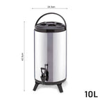 SOGA 8 x 10L Portable Insulated Cold/Heat Coffee Tea Beer Barrel Brew Pot With Dispenser