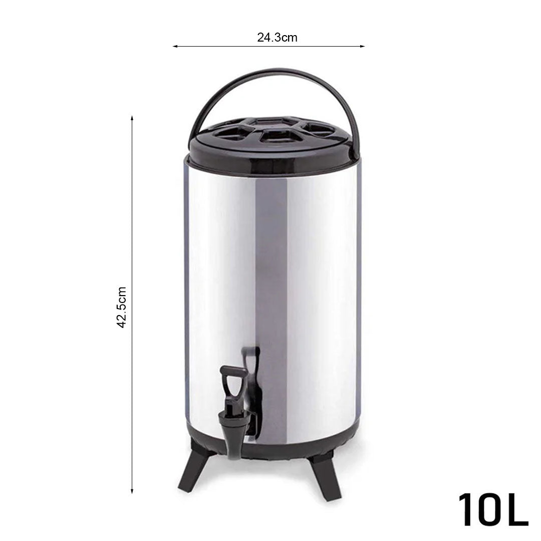 SOGA 8 x 10L Portable Insulated Cold/Heat Coffee Tea Beer Barrel Brew Pot With Dispenser