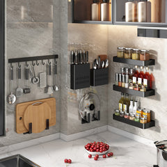 SOGA 2X 41cm Wall Mounted Kitchen Utensil Storage Rack Space-Saving Spatula Organiser with Durable Hooks