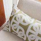 SOGA 2X 35cm Artistic Olive Green White Geometric Pattern Throw Pillow $ 142