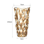 SOGA 29.8cm Golden Amber Glass Crystal Vase Elegant Modern Home Décor
