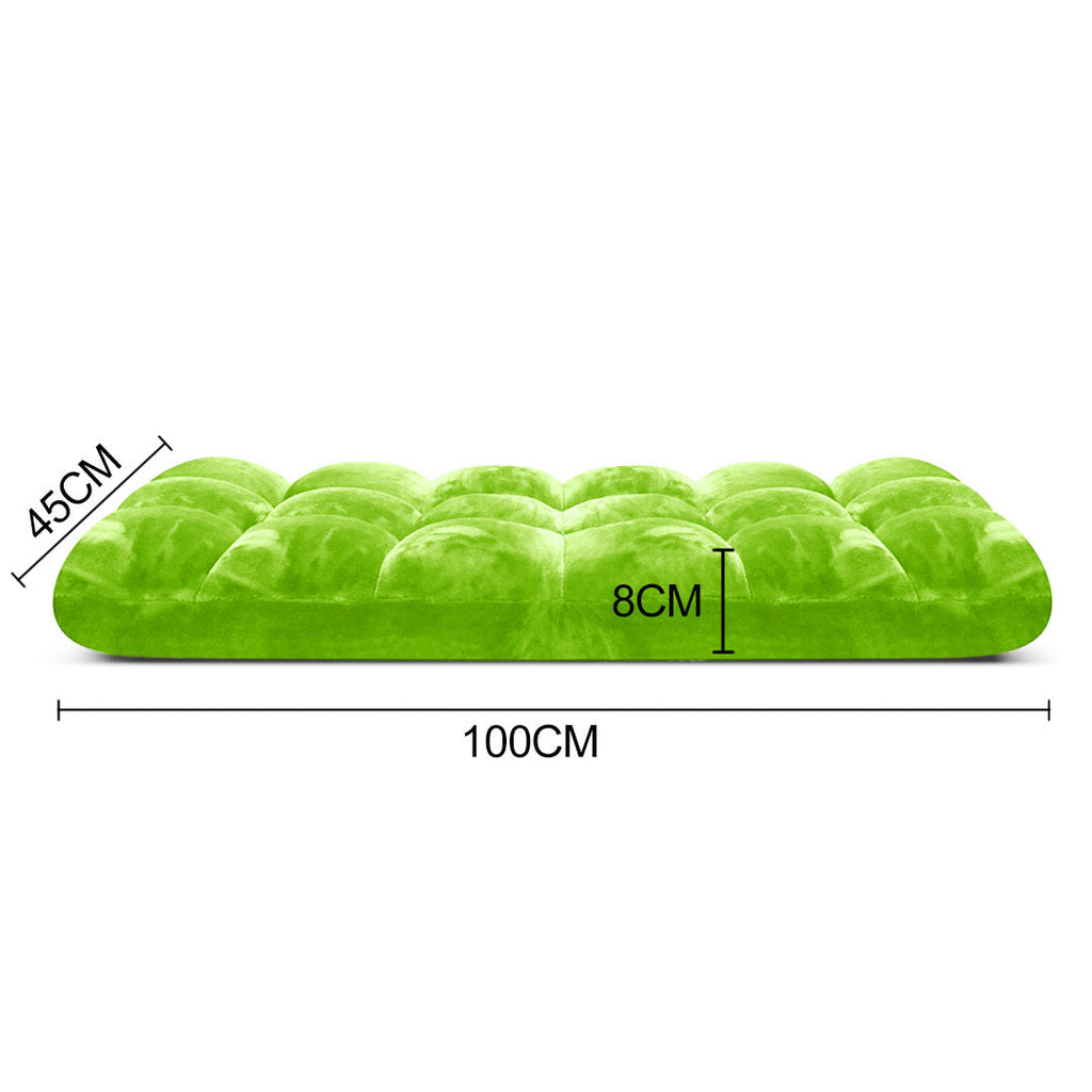 SOGA Floor Recliner Folding Lounge Sofa Futon Couch Folding Chair Cushion Green