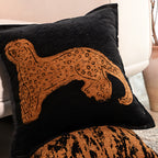 SOGA 45cm Modern Charcoal Gray Leopard Pattern Throw Pillow