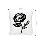 SOGA 2X 45cm White Black Single Rose Embroidered Throw Pillow $ 129