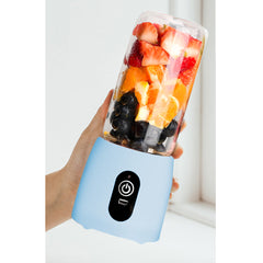 SOGA 2X Portable Mini USB Rechargeable Handheld Juice Extractor Fruit Mixer Juicer Blue