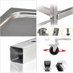 SOGA 2 Tier Stainless Steel Kitchen Dining Food Cart Trolley Utility Size 85x45x90cm Medium