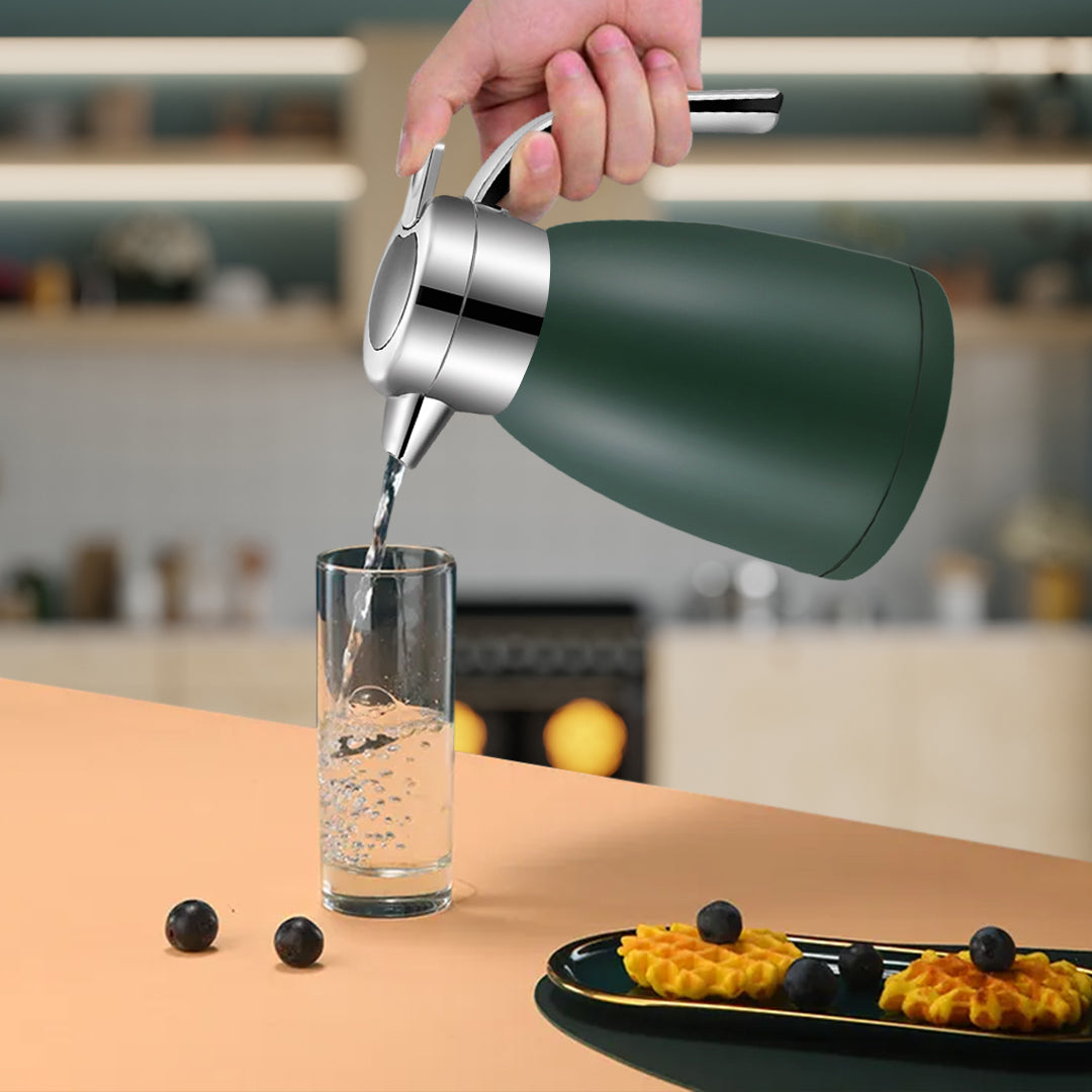 SOGA 2X 1.8L Stainless Steel Kettle Insulated Vacuum Flask Water Coffee Jug Thermal Green