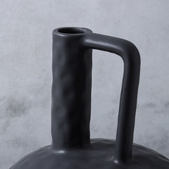 SOGA 2X 20x30cm Ornament Contemporary Black Ceramic Vase Decorative for Minimalist and Elegant Home Decor