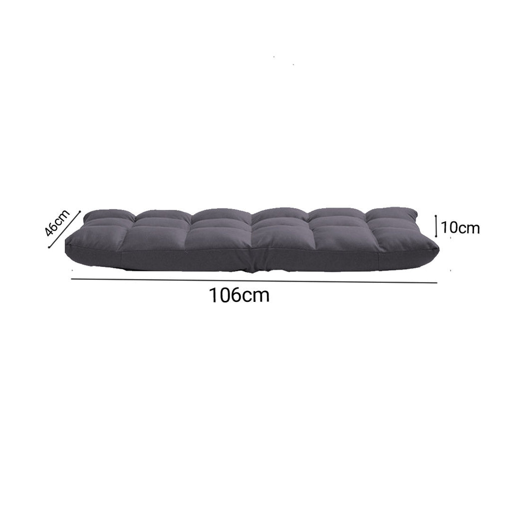 SOGA 2X Grey Lounge Floor Recliner Adjustable Gaming Sofa Bed Foldable Indoor Outdoor Backrest Seat Home Office Decor