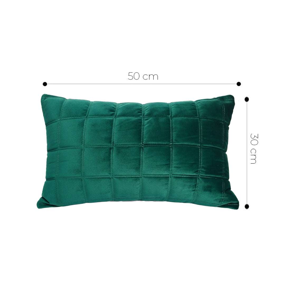 SOGA 30cm Green Velvet Quilted Grid Pattern Decorative Throw Pillow $ 61