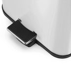 SOGA 4X Foot Pedal Stainless Steel Rubbish Recycling Garbage Waste Trash Bin Square 12L White