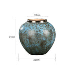 SOGA 21x22cm Light Blue Small Ceramic Flower Vase Elegant Living Room Home Decor