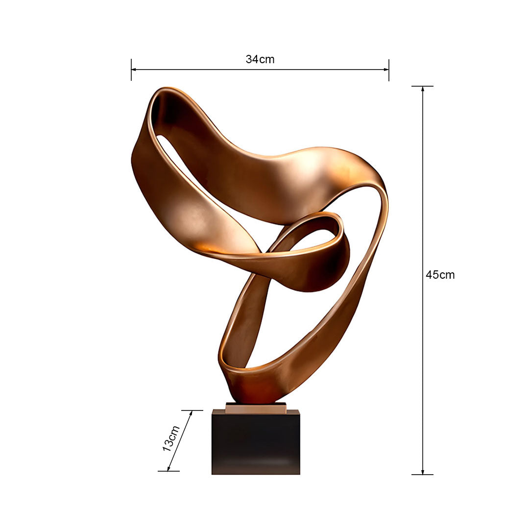 SOGA 45cm Bronze Ribbon Sculpture
