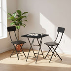 SOGA Home & Living Bundle – Black Folding Dining Table & 2 Foldable Chairs for Home Decor $ 0