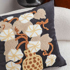 SOGA 2X 45cm Black Gold Wicker Basket Floral Embroidered Throw Pillow $ 118