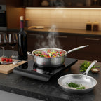 SOGA Kitchenware Bundle G – 35.5cm Smart Induction Cooktop, 30cm Saucepan & 28cm Fry Pan