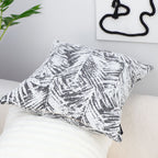 SOGA 2X 50cm Modern Charcoal Palm Leaf Print Contemporary Throw Pillow