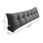 SOGA 2X 180cm Dark Grey Triangular Wedge Bed Pillow Headboard Backrest Bedside Tatami Cushion Home Decor