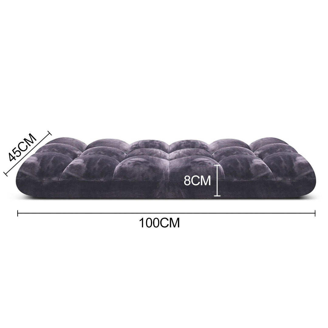 SOGA Floor 2x Recliner Folding Lounge Sofa Futon Couch Folding Chair Cushion Grey