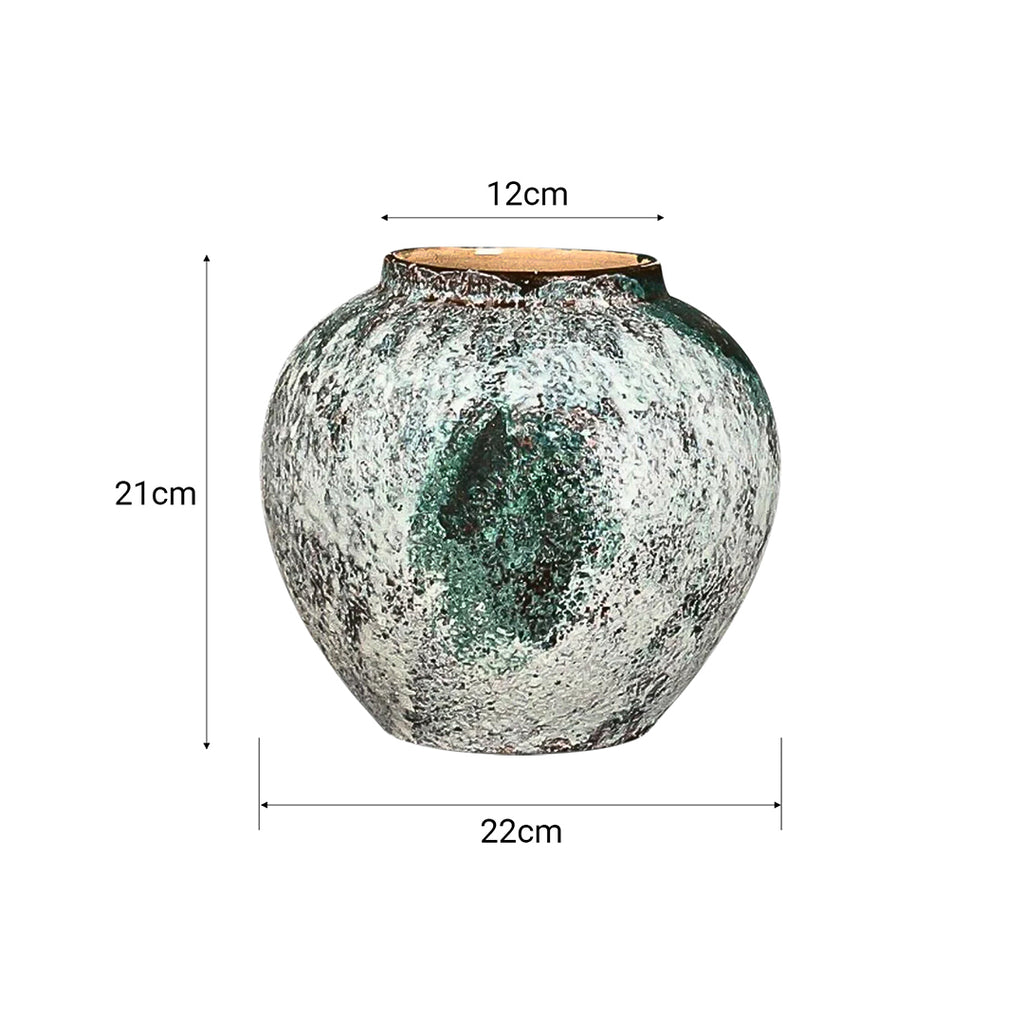 SOGA 21x22cm Green Small Ceramic Flower Vase Elegant Living Room Home Decor