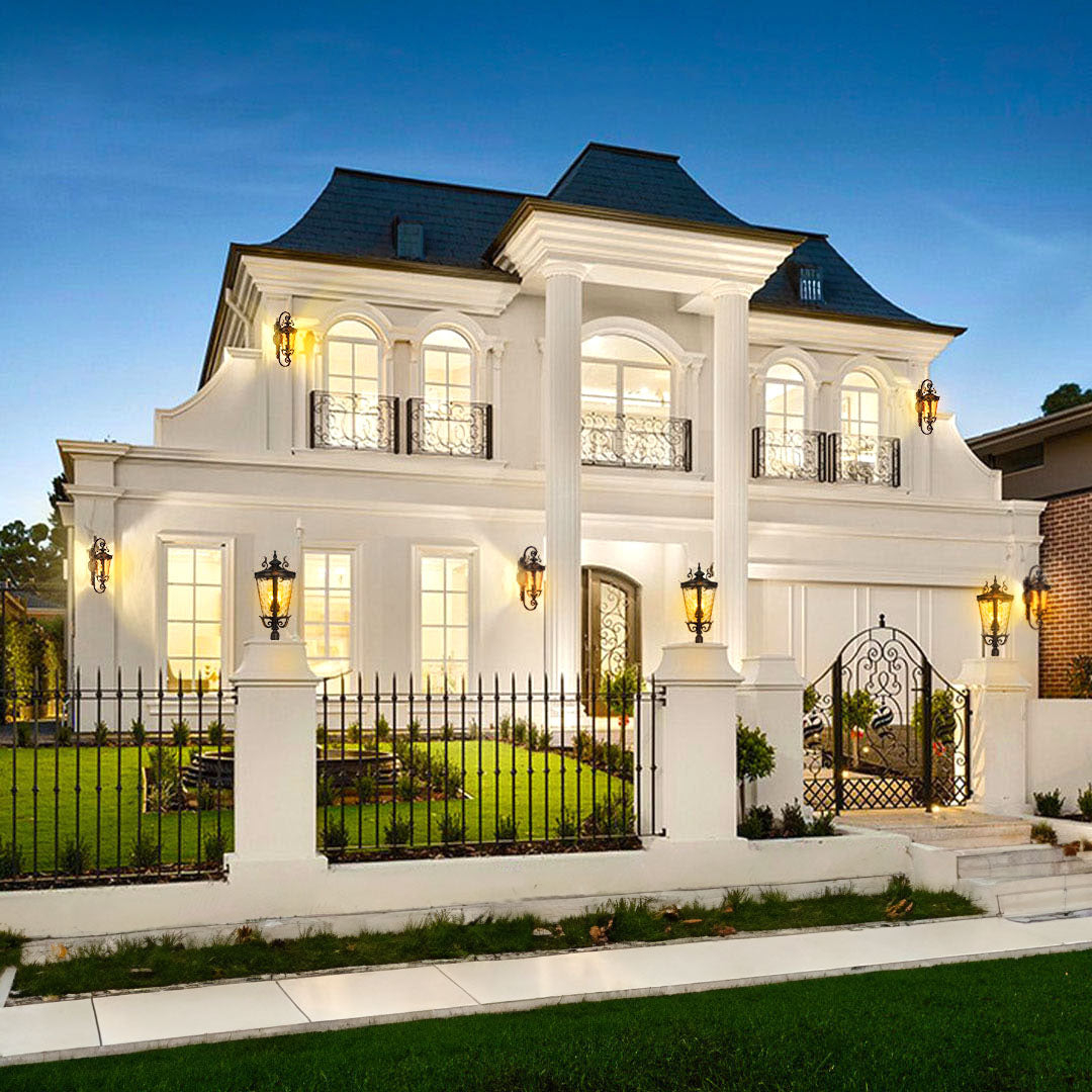 Vintage Lantern 70cm Aluminum & Glass Wall Light Classic Lantern Design Elegant Outdoor Antique Inspired Wall Lamp