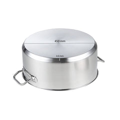 SOGA Stock Pot 44L Top Grade Thick Stainless Steel Stockpot 18/10 Without Lid