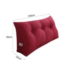 SOGA 2X 100cm Rose Red Triangular Wedge Bed Pillow Headboard Backrest Bedside Tatami Cushion Home Decor