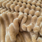 SOGA 2x230cm Warm & Cozy Flannel Polyester Throw Blanket Light Brown