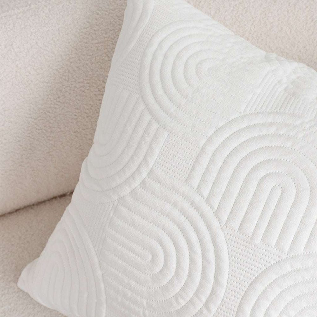 SOGA 2X 50cm White Textured Geometric Pattern Decorative Throw Pillow $ 119