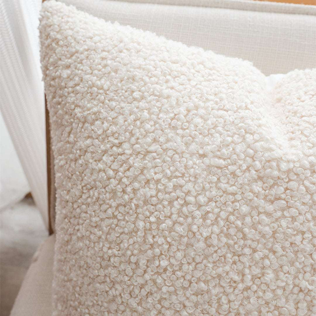 SOGA 2X Boucle Textured Cushion 50cm Cream White Soft Cozy Decorative Throw Pillow $ 119