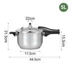 5L Commercial Grade Stainless Steel Pressure Cooker With Seal