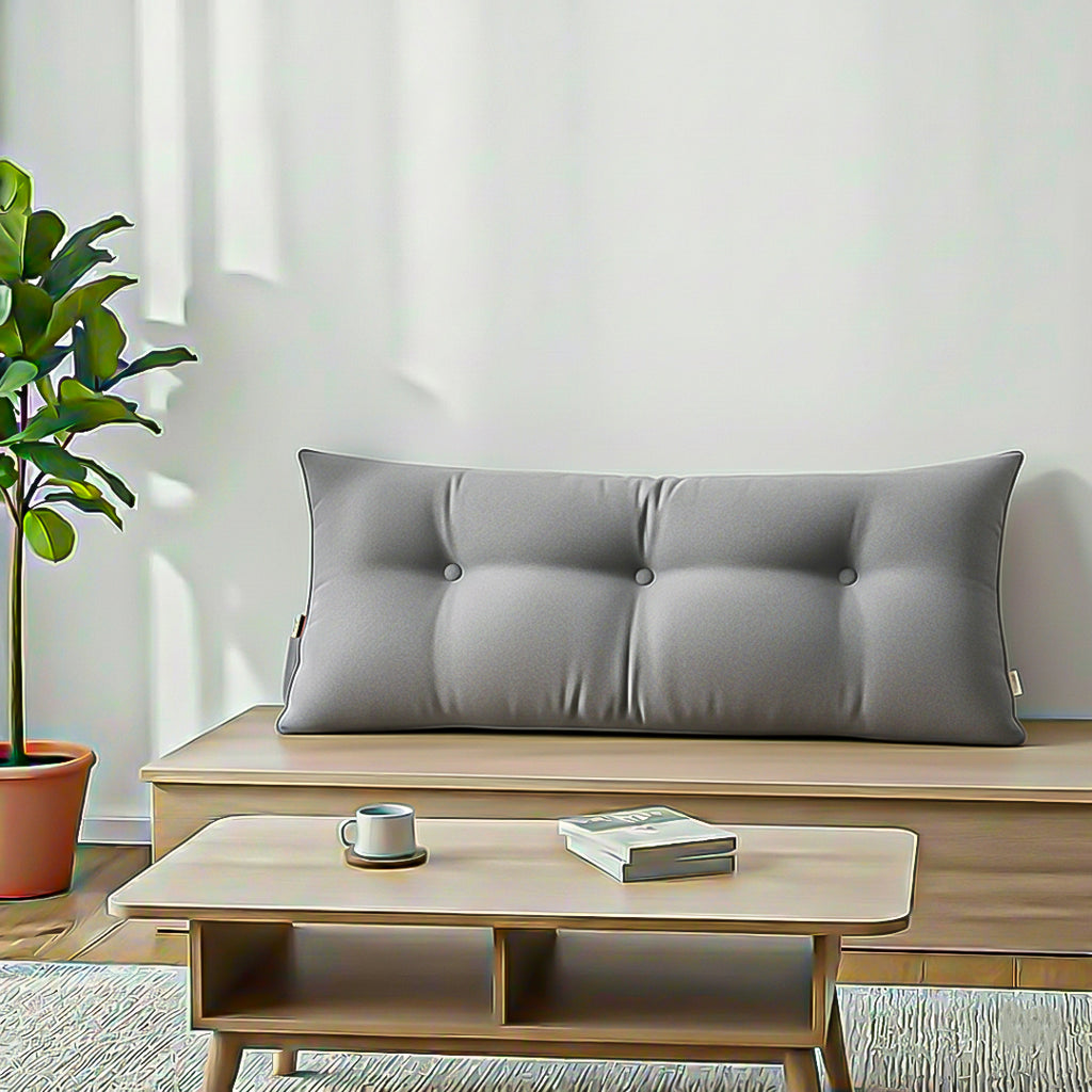 SOGA 2X 100cm Silver Triangular Wedge Bed Pillow Headboard Backrest Bedside Tatami Cushion Home Decor