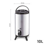 SOGA 6 x 10L Portable Insulated Cold/Heat Coffee Tea Beer Barrel Brew Pot With Dispenser