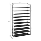 SOGA 10 Tier Shoe Storage Shelf Space-Saving Caddy Rack Organiser with Handle