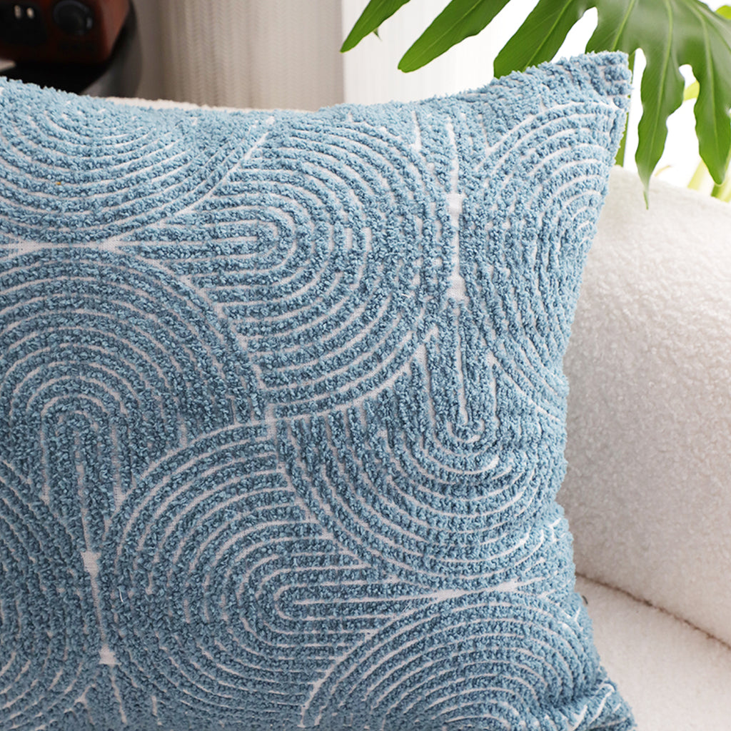 SOGA 2X 50cm Blue Throw Pillow Geometric Indoor and Outdoor Corded for Home Decor