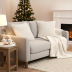 SOGA Home & Living Bundle – 2 White Rabbit Fur Pillow & Pearl White Velvet Throw Blanket