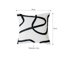 SOGA 45cm Square Modern Minimalist Black Letter Print Decorative Throw Pillow