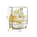 SOGA 3 Tier Transparent Multifunctional Countertop Cosmetic Storage Makeup Perfume Skincare Display Stand Shelf Drawer Type Organiser