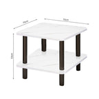 SOGA 2X 70cm White Ceramic Table Stone Pattern Modern Design with Black Legs