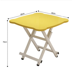 SOGA 2X Yellow Minimalist Cat Ear Folding Table Indoor Outdoor Portable Stall Desk Home Decor