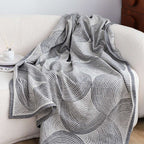 SOGA 2X Charcoal Gray Geometric Swirl Throw Blanket 130x180cm Polyester $ 155