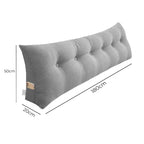 SOGA 4X 180cm Silver Triangular Wedge Bed Pillow Headboard Backrest Bedside Tatami Cushion Home Decor