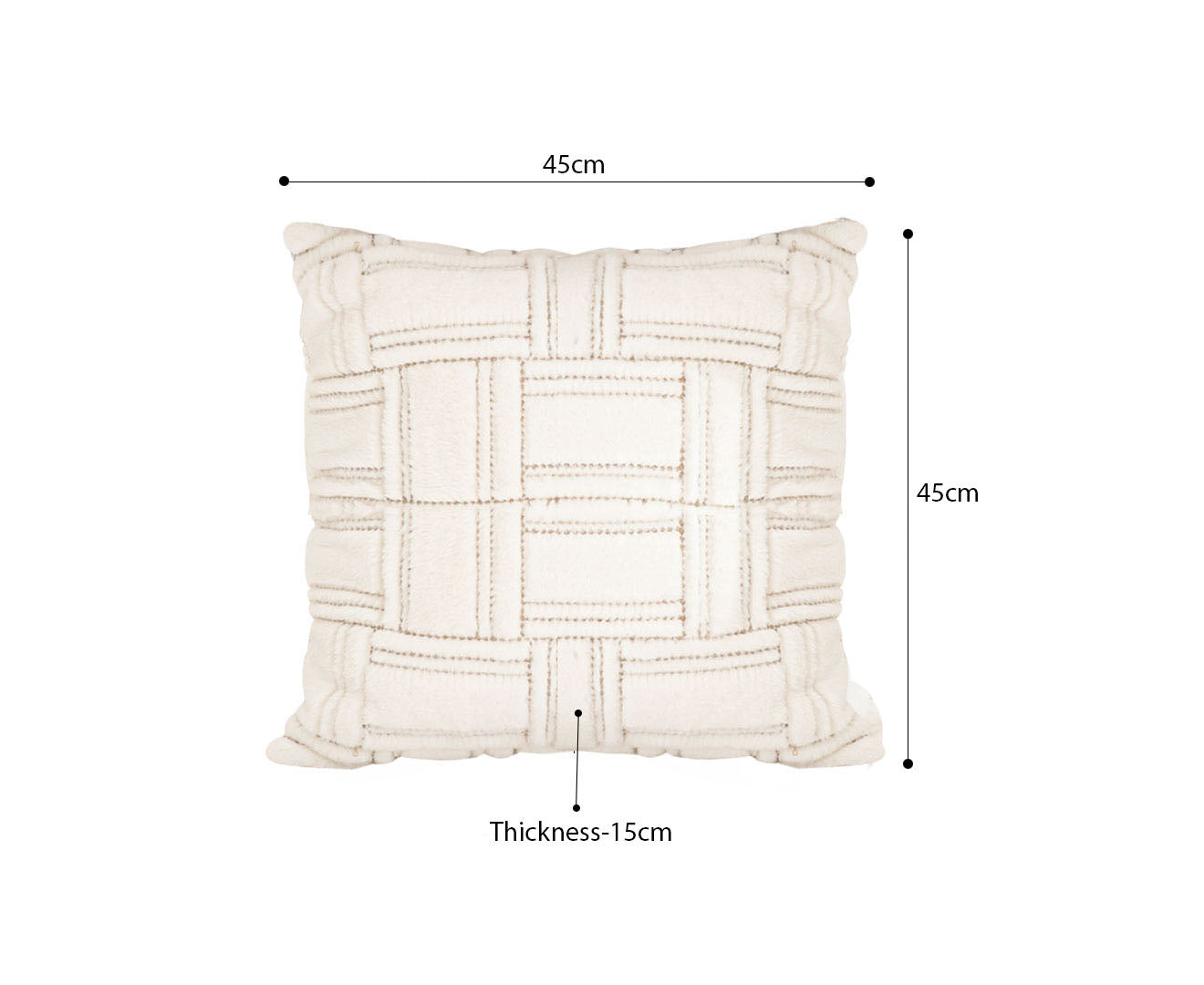 SOGA 45cm Bohemian Cream Tufted Grid Pattern Decorative Throw Pillow