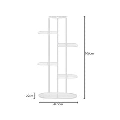 SOGA 2X 6 Tier 7 Pots White Metal Plant Rack Flowerpot Storage Display Stand Holder Home Garden Decor