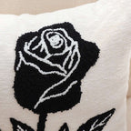 SOGA 2X 45cm White Black Rose Floral Embroidered Throw Pillow $ 129